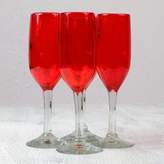 Thumbnail for your product : Lovely Rubies Hand Made Handblown Red Glass Champagne Flute Drinkware Set