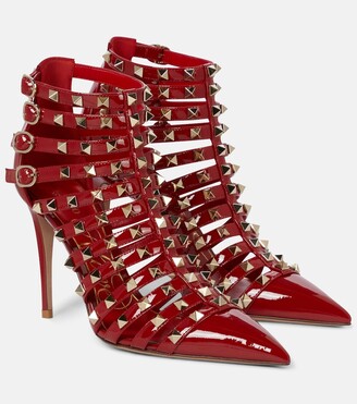 Valentino Garavani Rockstud Alcove patent leather ankle boots