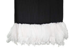 Norton Co. And Hodges Black Cashmere Shawl With White Ostrich Feathers