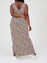 Thumbnail for your product : V By Very Curve Side Split Jersey Maxi Dress - Animal Print