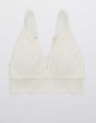 aerie Queens Lace Padded Plunge Bralette