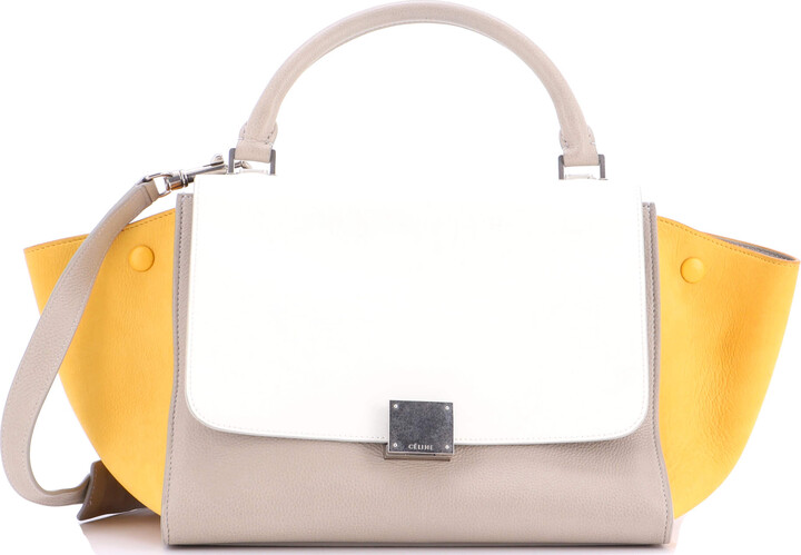 Celine Trapeze Bag Leather with Patent Small