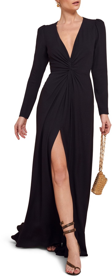 front slit long gown