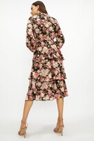 Thumbnail for your product : Printed Frill And Button Detail Midi Dress