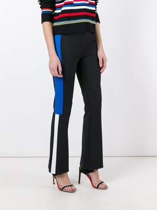 Versace appliqué stripe flared trousers