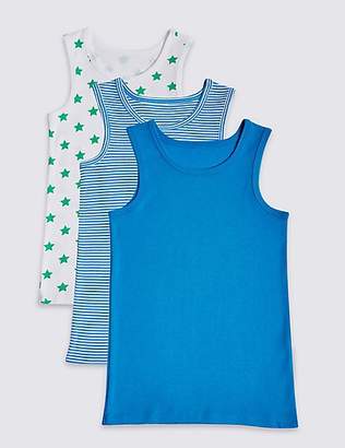 Marks and Spencer 3 Pack Pure Cotton Vests (18 Months - 8 Years)