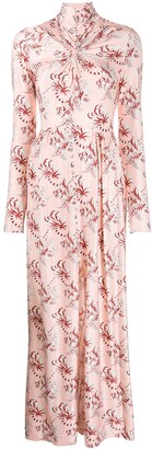 Paco Rabanne Floral-Print Long Dress