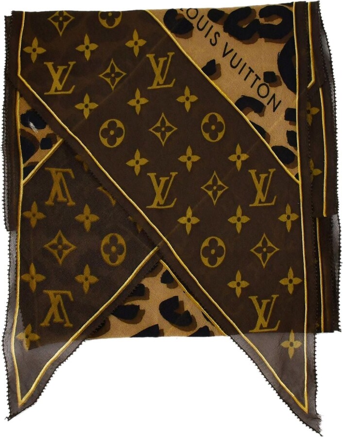 Louis Vuitton Pre-Owned 1990-2000s Monogram Leopard scarf