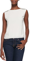 Thumbnail for your product : Alice + Olivia Baka Sleeveless Sequined-Shoulder Top