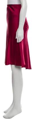 Etro Silk Knee-Length Skirt Magenta Silk Knee-Length Skirt