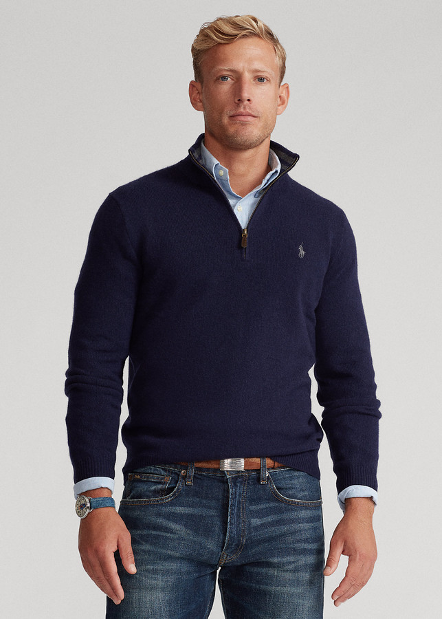 Ralph Lauren Wool-Cashmere Quarter-Zip Sweater - ShopStyle