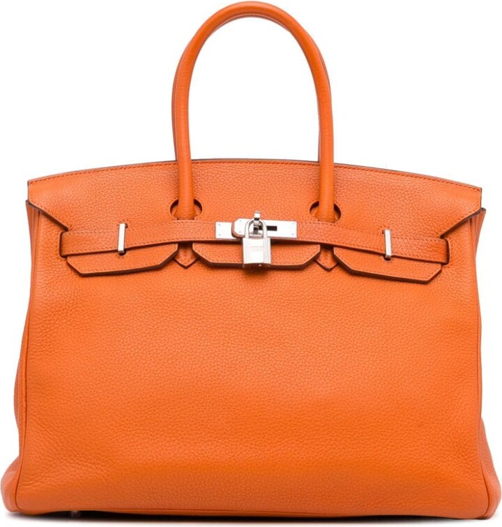 Hermès Orange Togo Leather Gold Finish Kelly Retourne 35 Bag
