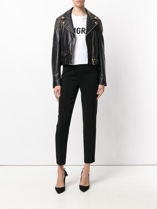 Boutique Moschino Rib Detail Cropped Trousers