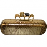 Thumbnail for your product : Alexander McQueen Gold Python Box Clutch Bag