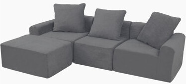 Latitude Run Convertible Modular American Design 3 - Seat Sectional In Antique Grey Medium Firm Seat Popular Microfiber Fabric Us Foam Standard 100 By Soft Fee