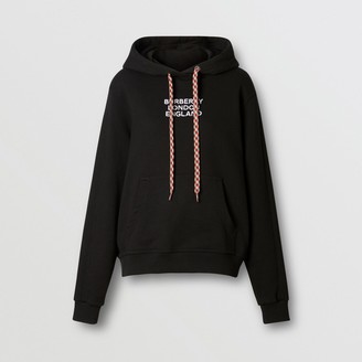 Burberry Embroidered Logo Cotton Oversized Hoodie
