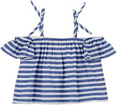 Thumbnail for your product : Milly Striped Cotton Off-The-Shoulder Top