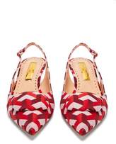 Thumbnail for your product : Rupert Sanderson Misty Geometric Jacquard Kitten Heels - Womens - Red Multi