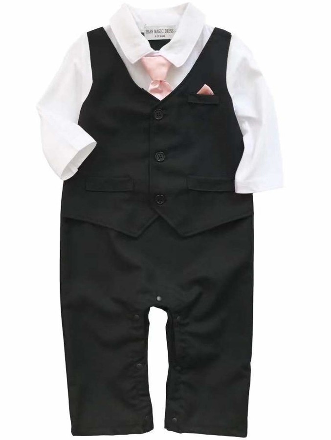 Baby Magic Dress Baby Boy Wedding Tuxedo Waistcoat 1pc Formal Outfit