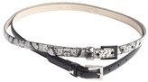 Thumbnail for your product : Fashion Focus set ot 2 black and white leather accent python detail skinny belt