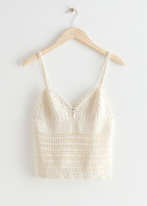 And other stories Crochet Knit Pearl Tank Top