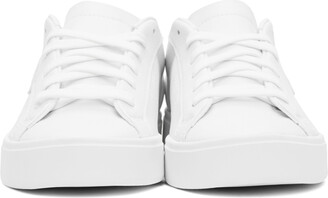 adidas White Vegan Leather PrimeGreen Sleek Sneakers