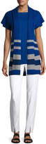 Thumbnail for your product : St. John Textured Inlay Knit Shawl-Collar Jacket, Cobalt