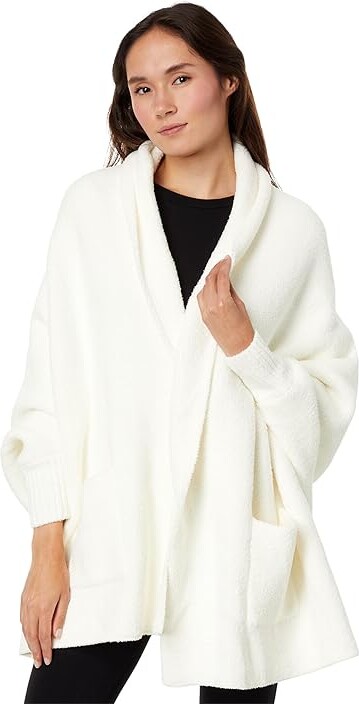 Barefoot Dreams CozyChic(r) Blanket Wrap Women's Scarves Pearl Microfiber/Polyester