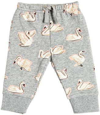 Stella McCartney Kids Swan Print Organic Cotton Sweatpants