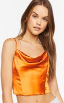 Thumbnail for your product : Forever 21 Satin Cowl Neck Crop Top