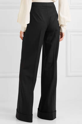 Dolce & Gabbana Stretch Wool-blend Flared Pants - Black