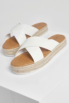 Thumbnail for your product : boohoo Wide Fit Croc Cross Strap Espadrille Flatform