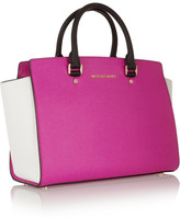Thumbnail for your product : MICHAEL Michael Kors Selma large color-block textured-leather tote