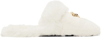 Versace Underwear White Faux-Fur Palazzo Slippers