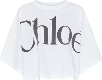 Chloé Short straight cotton t-shirt with logo