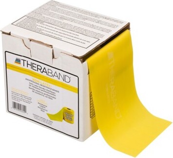 TheraBand THERABANDResistanceBand,25YDRoll,Yellow,ThinThickness,3LBSResistance,Level2,Non-Latex