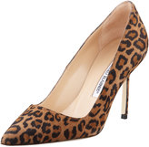 Thumbnail for your product : Manolo Blahnik BB Suede 90mm Pump, Leopard (Made to Order)
