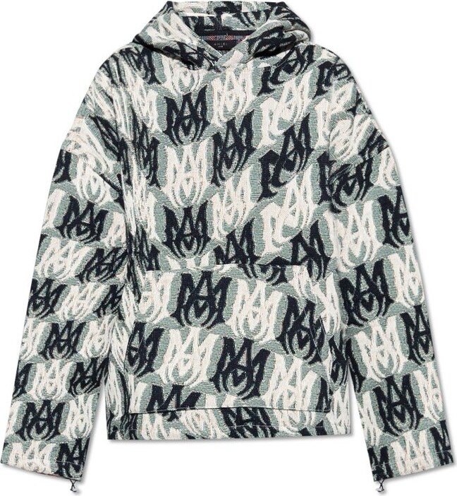 EMBROIDERED PAINT DRIP CORE LOGO HOODIE - BLACK / WHITE