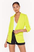 Thumbnail for your product : Nasty Gal Womens Sleeve Me Be Ruched Longline Blazer - Black - L, Black