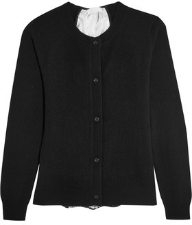 Clu Lace-Paneled Wool And Cashmere-Blend Cardigan