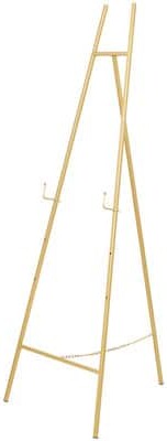 56" Gold Metal Geometric Tall Adjustable Floor 3-Tier Easel By Ivory And Iris