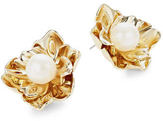 Kate Spade Faux Pearl Floral Statement Stud Earrings