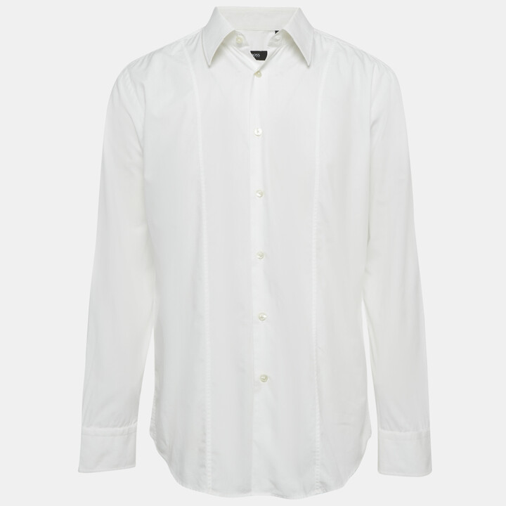 Boss By Hugo Boss White Cotton Slim Fit Shirt XXL