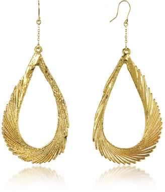 Aurélie Bidermann Gold Swan Feather Earrings