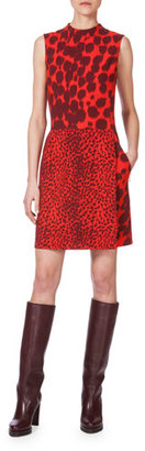 Akris Double-Face Multi Animal-Print Sleeveless Dress