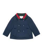 Thumbnail for your product : Gucci Double-Breasted Feline-Button Peacoat, Size 12-36 Months