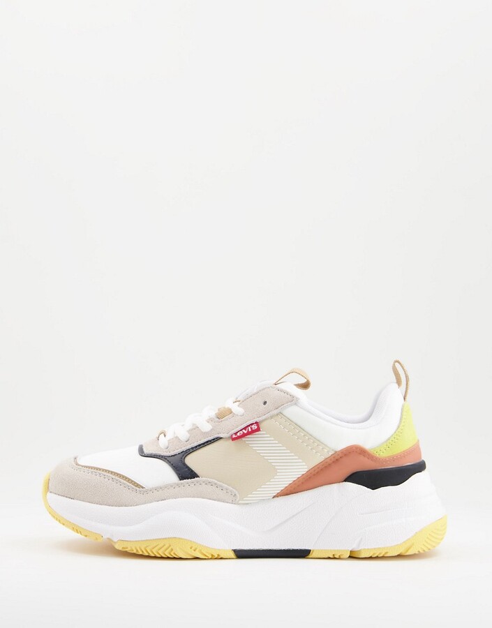 chunky colour block trainers