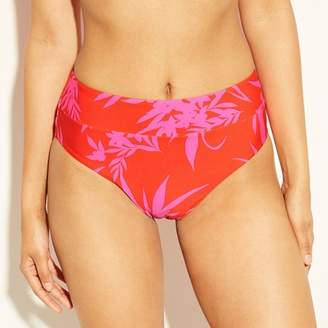 SUNN LAB SWIM Women's High Leg Mid-Rise Bikini Bottom - Sunn Lab Swim Pink/Orange Tropical