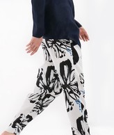 Thumbnail for your product : ChicNova Flower Print Drawstring Waist White Pants