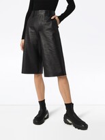 Thumbnail for your product : SHOREDITCH SKI CLUB Abbot knee-length leather shorts